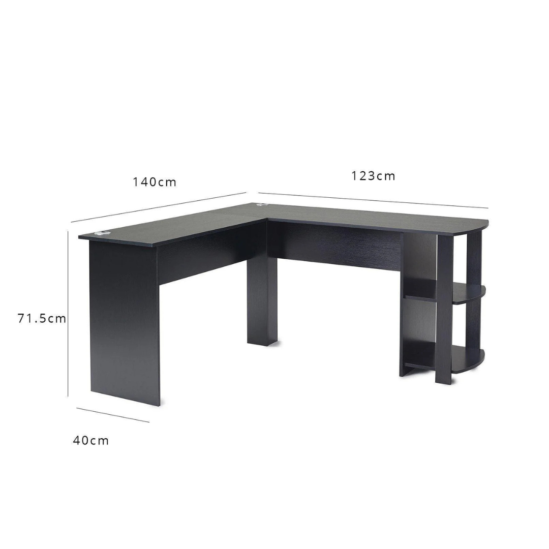 Modern Office L-Shape Desk With Storage, dimensions.