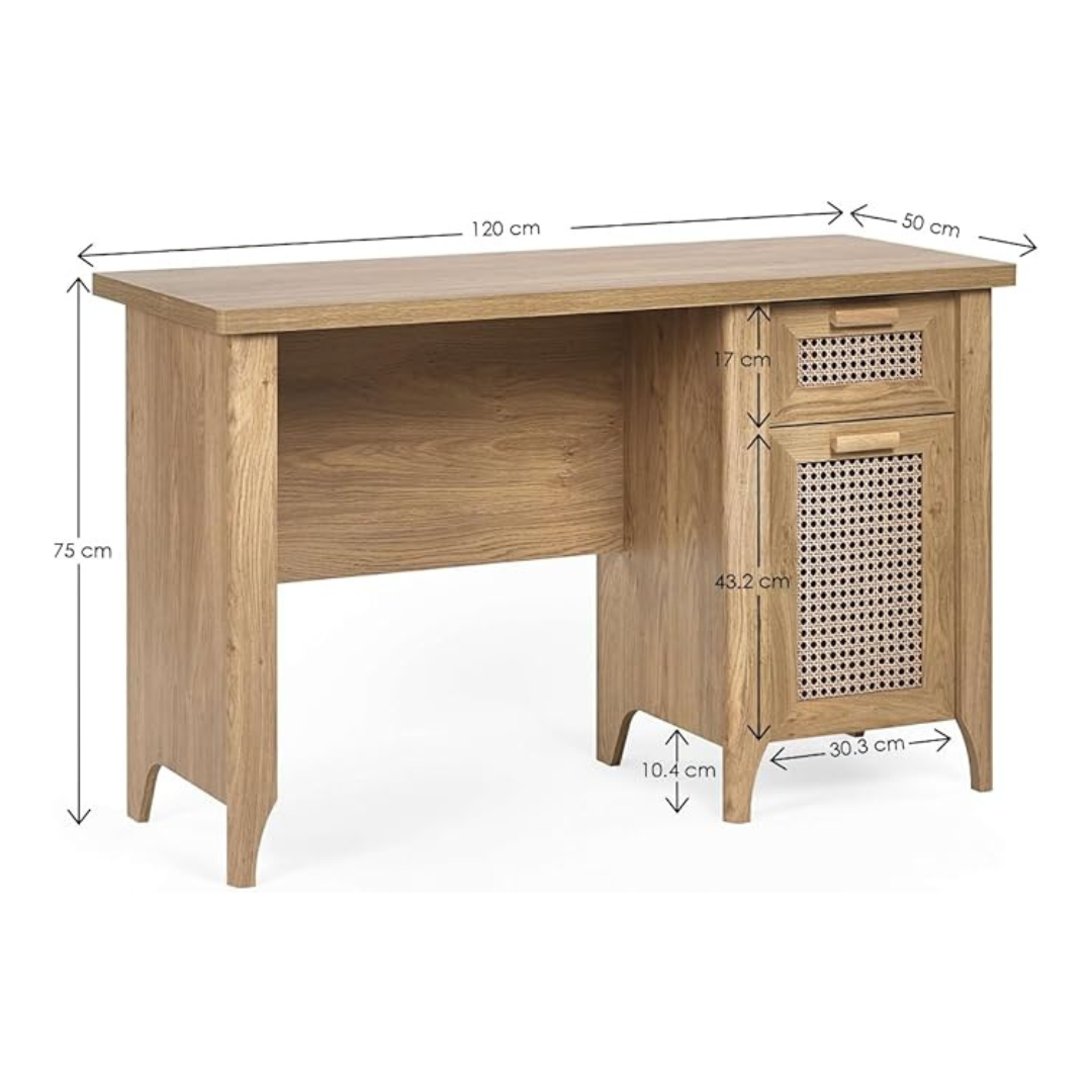 Modern Retro Office Desk Scandinavian, dimensions.