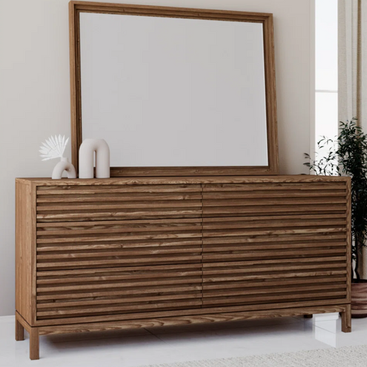 Modern Six Drawer Walnut Chest Of Drawers