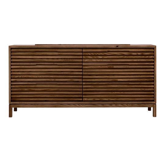 Modern Six Drawer Walnut Chest Of Drawers