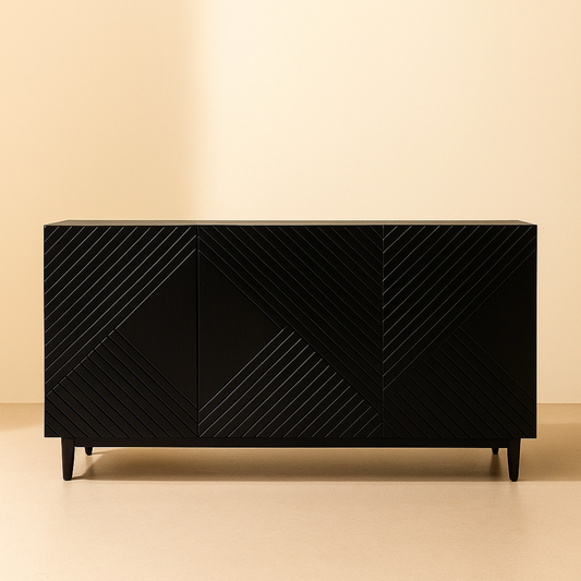 Modern Black Wood Sideboard