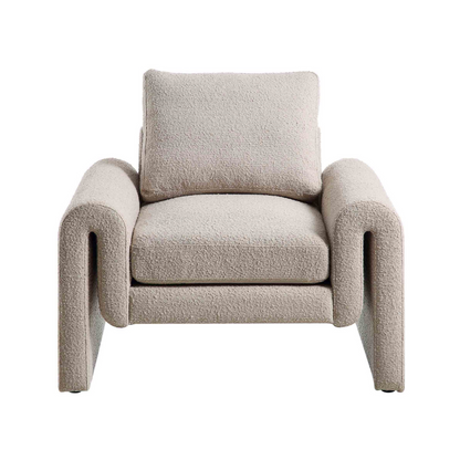 Modern Boucle Accent Chair front view