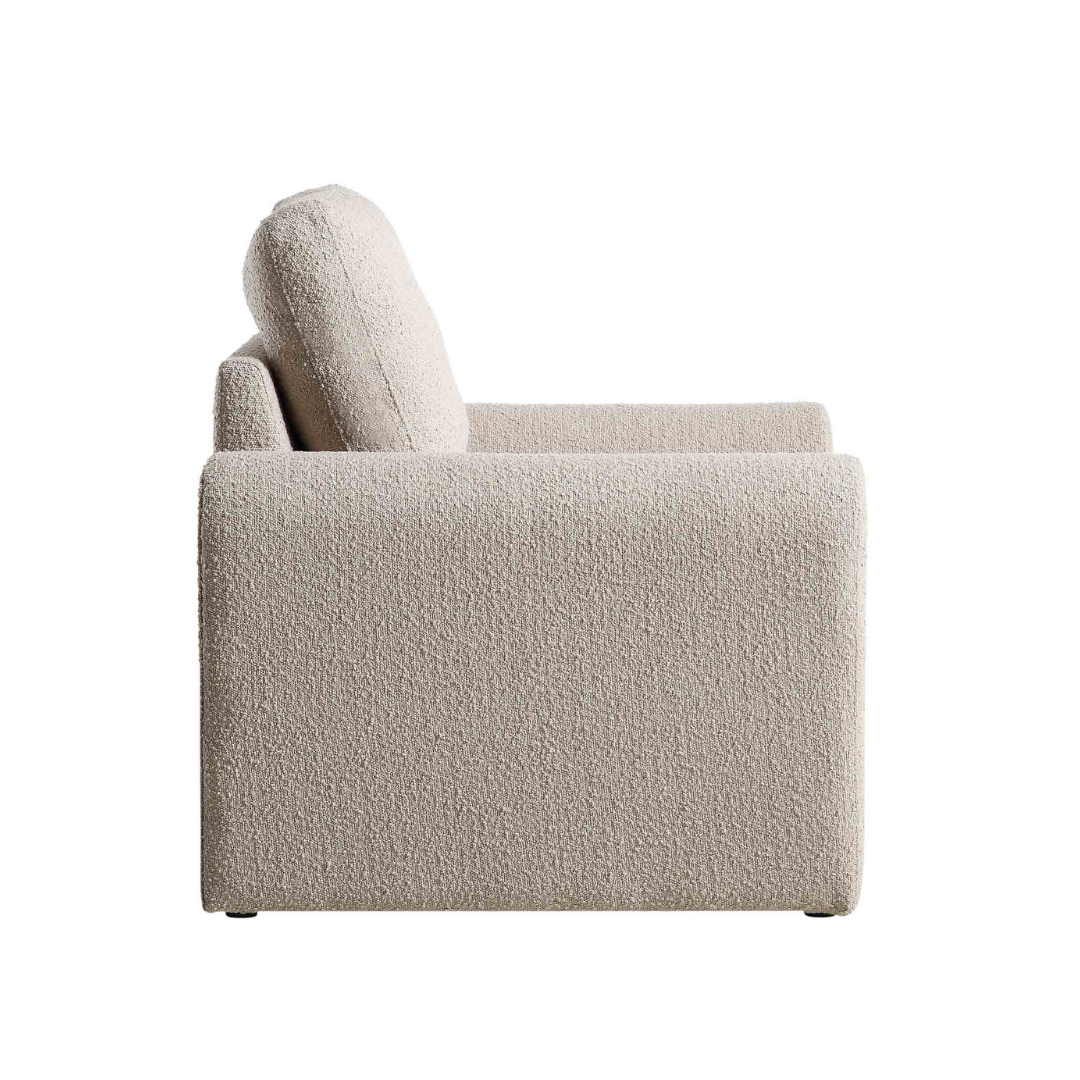 Modern Boucle Accent Chair side view