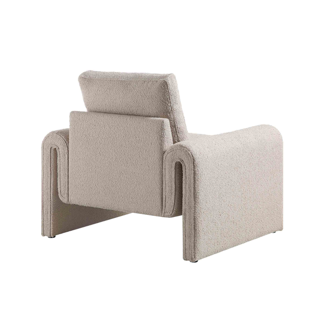 Modern Boucle Accent Chair back view