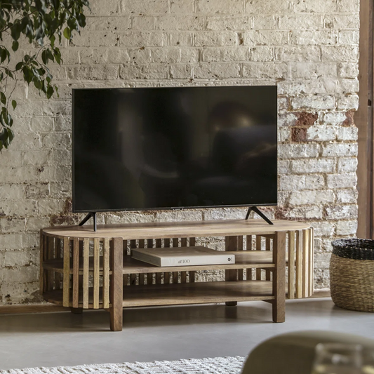 Modern Natural Solid Wood TV Stand