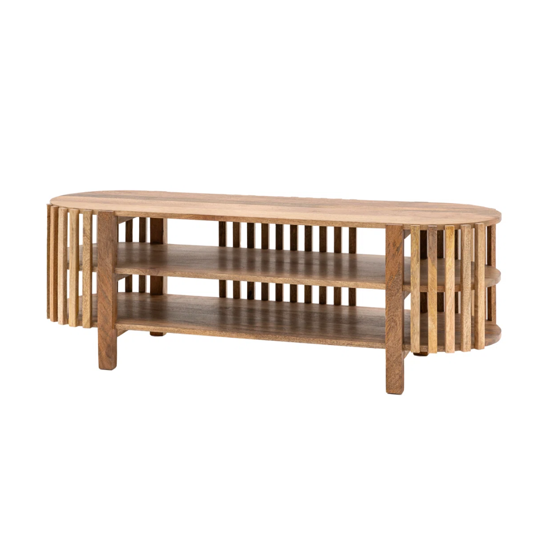 Modern Natural Solid Wood TV Stand
