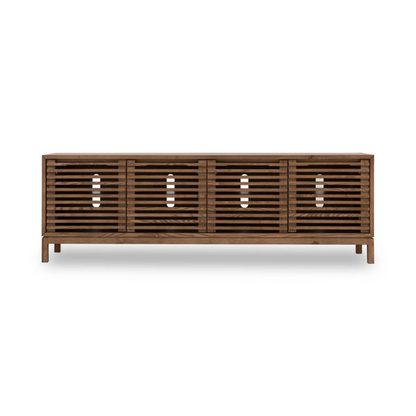 Modern Slated Walnut TV Cabinet