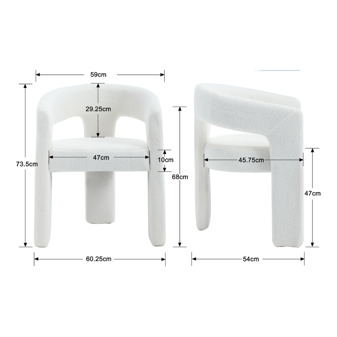Modern White Dining Chairs Upholstered size dimensions