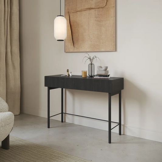 Narrow Black Console Table With Drawers