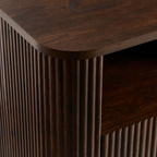 Open Shelf Dark Wooden Bedside Table