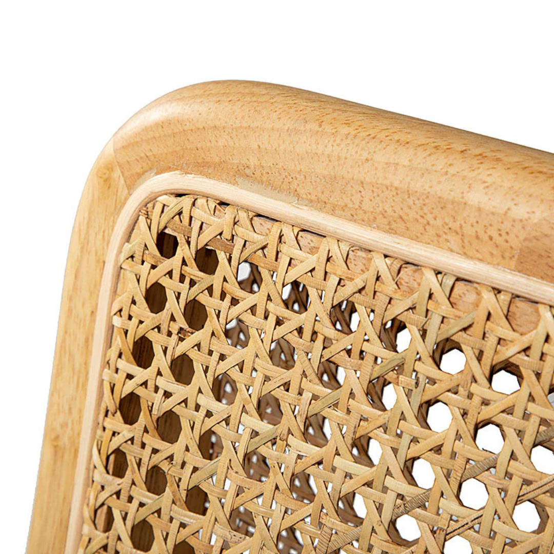 Rattan Armless Ergonomic Desk Chair close up of the rattan detail