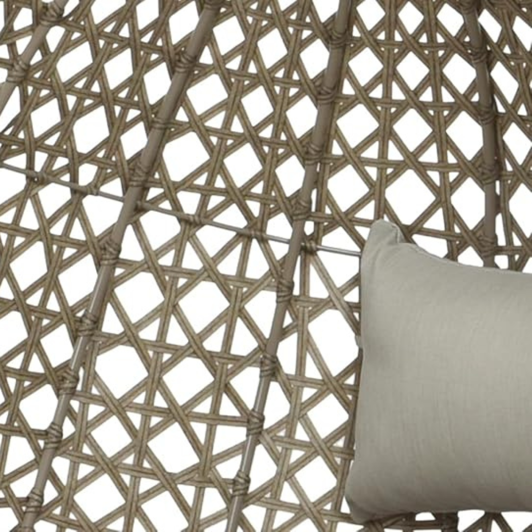 Rattan Hanging Egg Chair And Stand, close up of rattan design