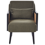 Rattan Khaki Dark Green Armchair