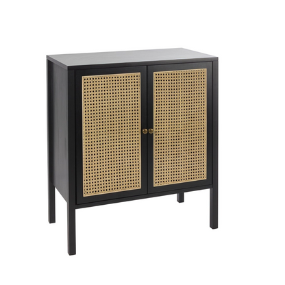 Rattan Black Cabinet Sideboard
