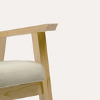 Rattan Wood Accent Chair close up of the wood frame