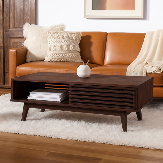 Rectangular Dark Wooden Coffee Table