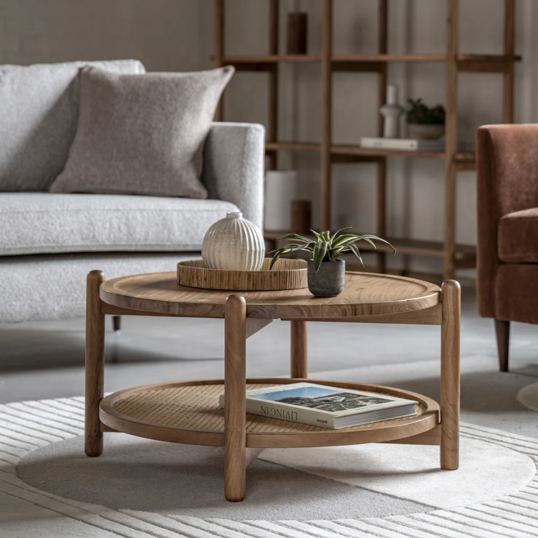 Round Small Storage Coffee Table