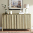 Sand Oak Flute Sideboard, front view in model home.