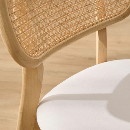 Set Of 2 Rattan Mid Century Modern Dining Chairs