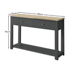 Slate Grey Console Table with Drawers, dimensions.