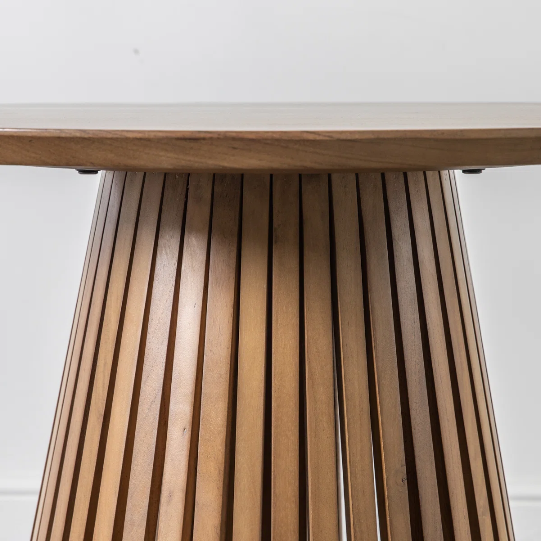 Slatted Round Solid Wood Kitchen Table