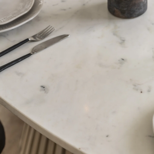 Marble countertop with cutlery 