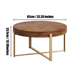 Circle Solid Wood Coffee Table, dimensions.