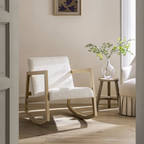 Solid Wood Boucle Nursery Chair