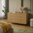 Solid Wood Fluted Chest Of Drawers Mid Century Modern