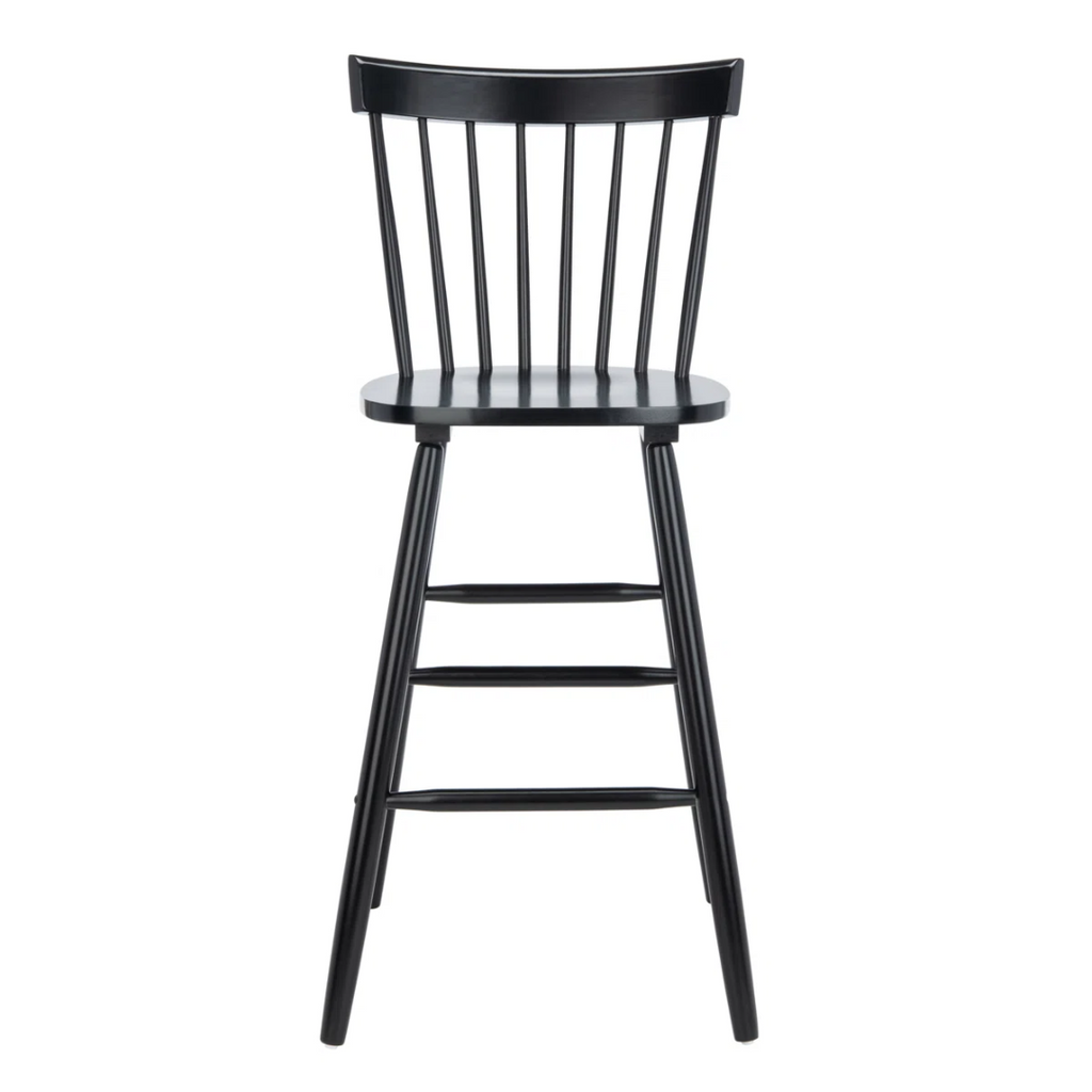 Solid Wood Modern Breakfast Bar Stools Black - Set Of Two