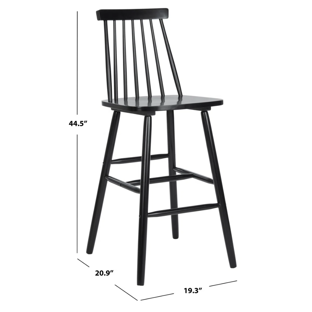 Solid Wood Modern Breakfast Bar Stools Black - Set Of Two