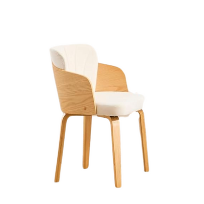 Solid Wood Danish Modern Dining Chair against a white background side view