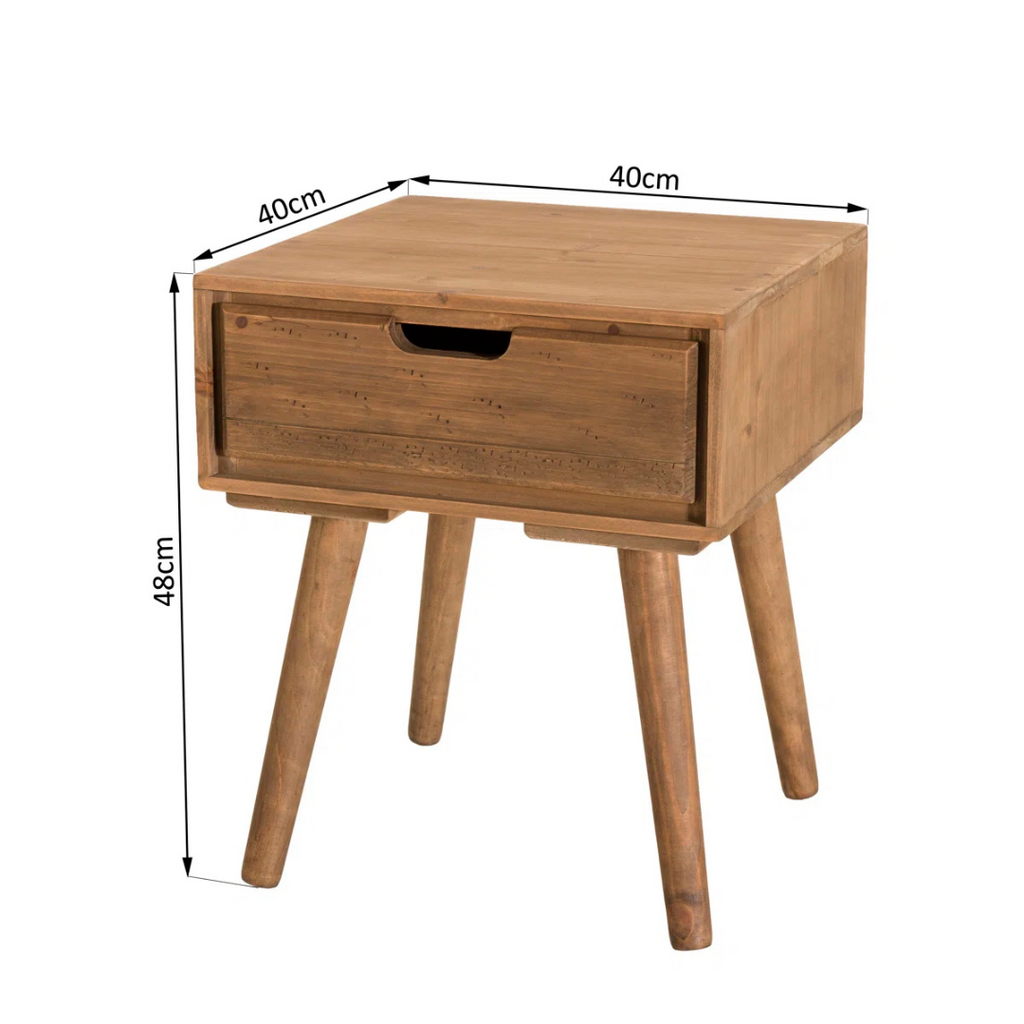 Solid Wooden Bedside Table, dimensions.