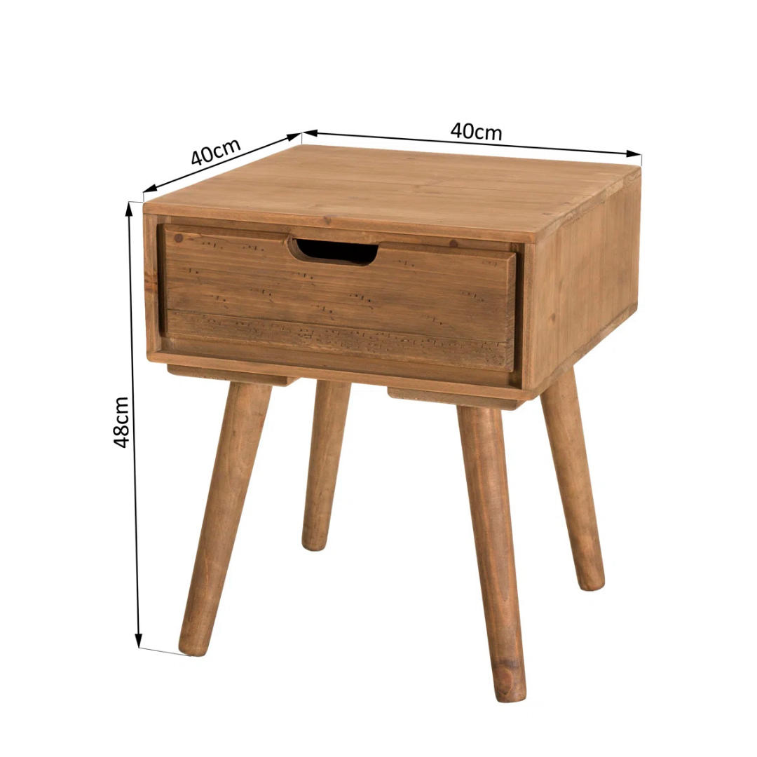 Solid Wooden Bedside Table, dimensions.