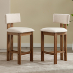 Solid Wood Scandinavian Bar Stools - Set Of Two styled in a modern scandi home