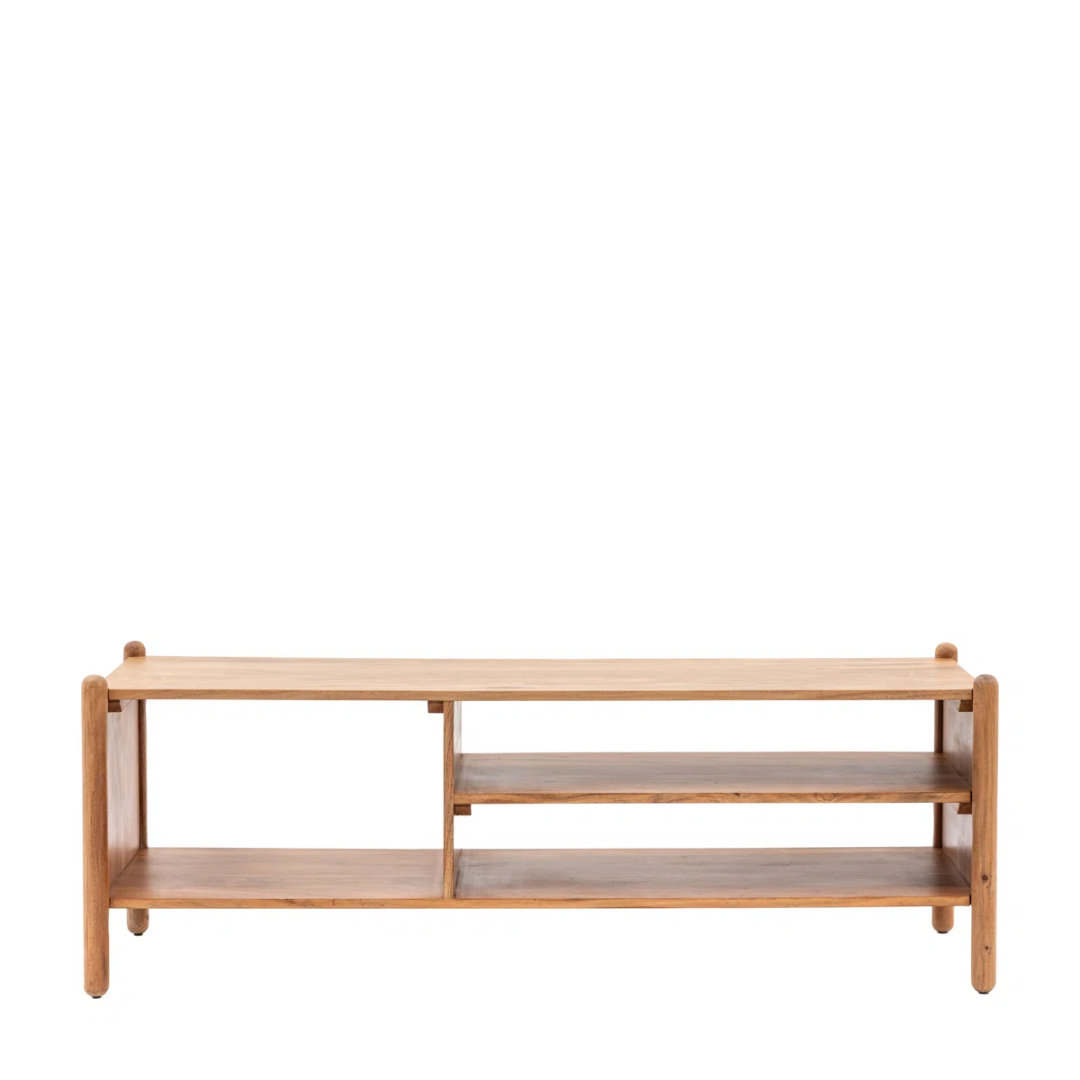 Solid Wood TV Stand With Storage