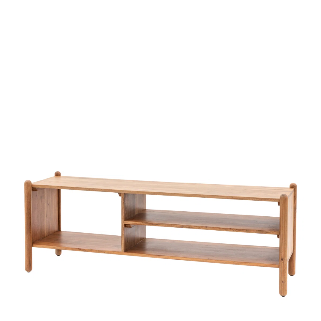 Solid Wood TV Stand With Storage
