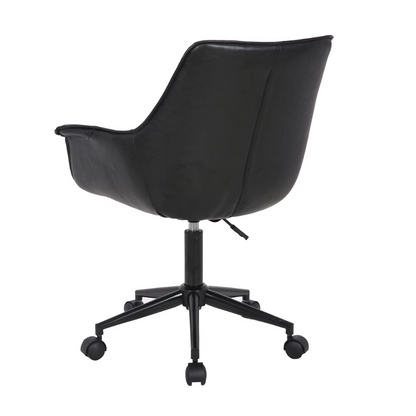 Swivel Office Chair Black Leather
