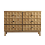 Textured Mid Century Dresser Chest Of Drawers