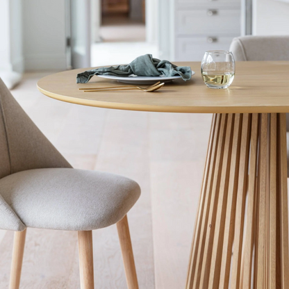 Upholstered Dining Room Chairs beige - Set Of Two close up of the fabric
