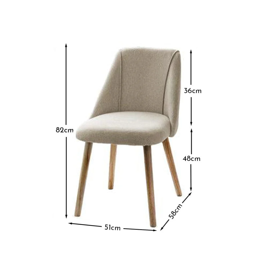 Upholstered Dining Room Chairs beige - Set Of Two size dimensions