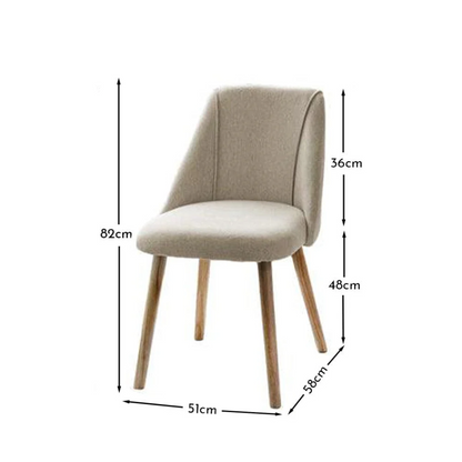 Upholstered Dining Room Chairs beige - Set Of Two size dimensions