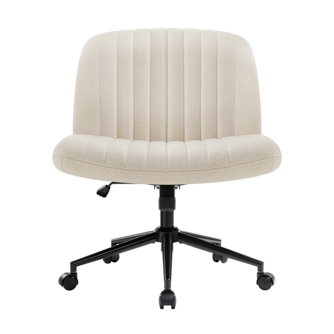 Upholstered Wide Seat Armless Computer Chair