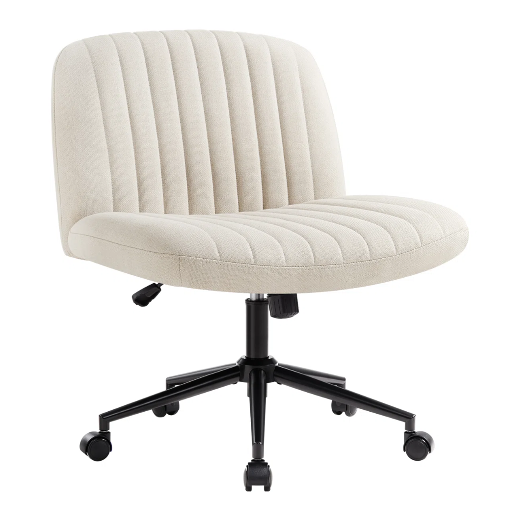 Upholstered Wide Seat Armless Computer Chair