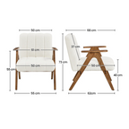 Walnut Frame Boucle Accent Chair