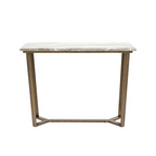 Walnut Wood Console Tables Marble Top