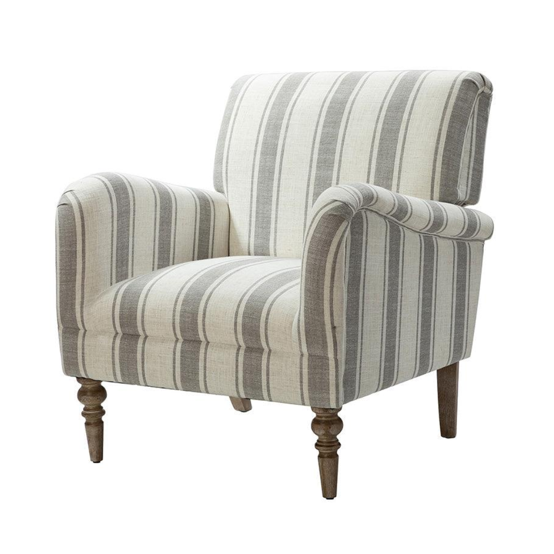 Linen Grey striped armchair