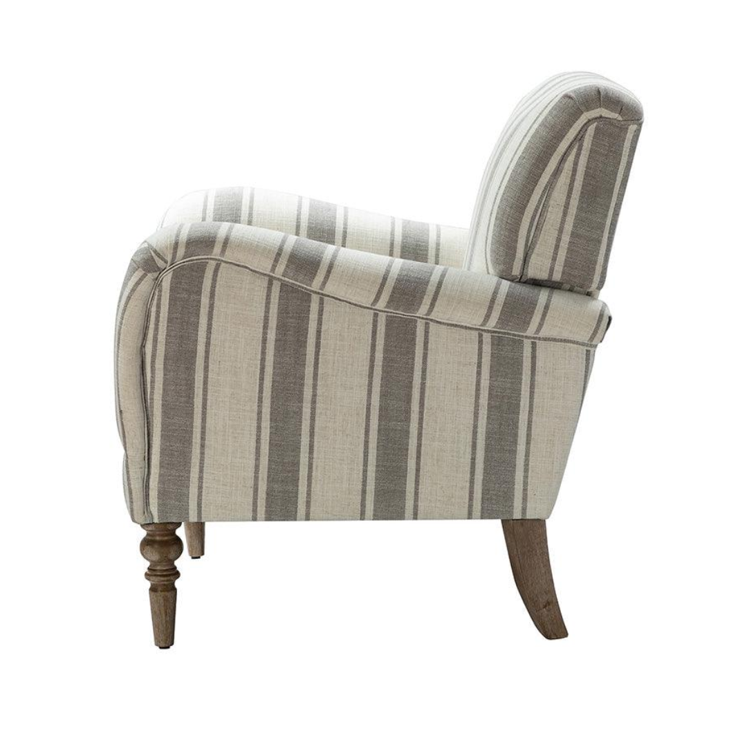 Linen Grey striped armchair