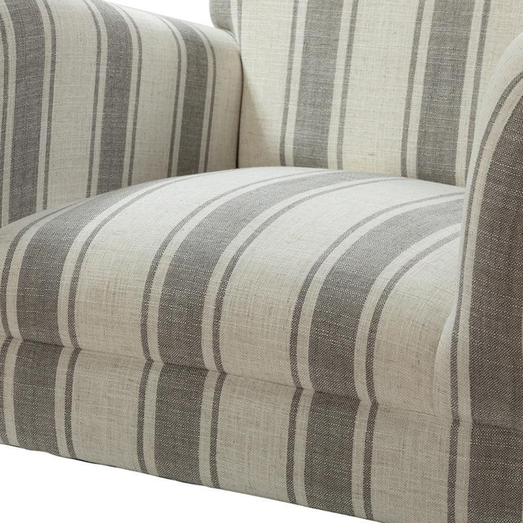 Linen Grey striped armchair