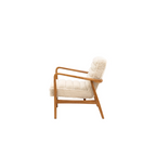 Wood Frame Sheepskin Armchair